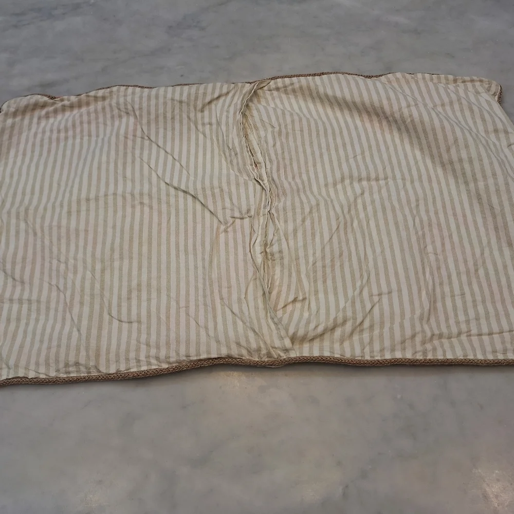 Vintage Nautica Multicolor Floral 2 Qty Queen‎ Sz Pillow Cases Tan Cream Stripe